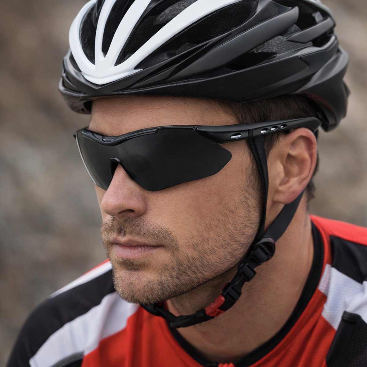 Fietsbril Wit + 5 Gratis Gepolariseerd Lenzen