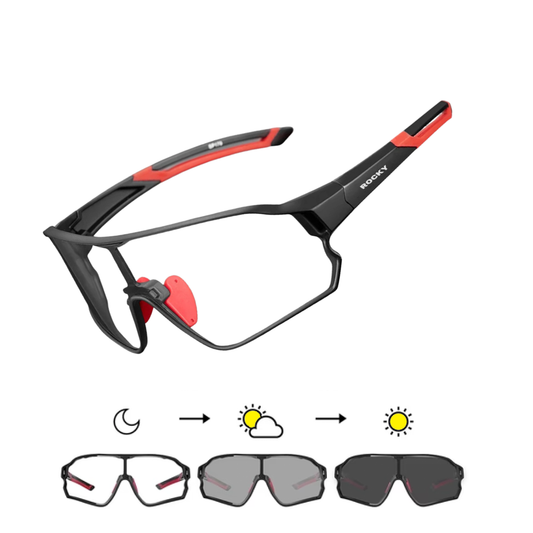 Hardloopbril Sportbril Zwart/Rood - Fotochromatisch Lens